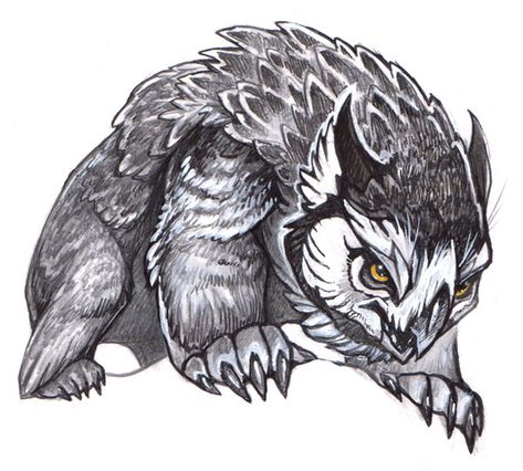 Owlbear Tattoo, Fantasy Tattoo, Owl Bear, Dm Screen, Fantasy Tattoos, 3 Tattoo, Screen Art, Bear Tattoo, Weird Tattoos