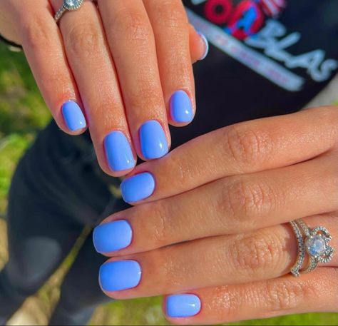 Short Bright Gel Nails, Vacation Nails Natural Nail, Very Short Dip Nails, Blue Squoval Nails, Solid Colors Nails, Extra Short Gel Nails, Royal Blue Dip Nails, Summer Nails Natural Nail, Square Dip Nails Summer