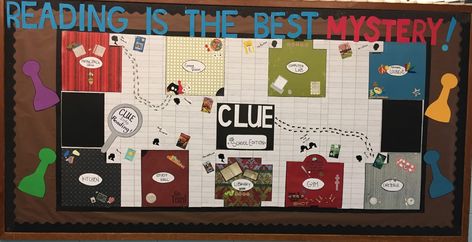 Clue Game Bulletin Board Ideas, Clue Game Bulletin Board, Game Bulletin Board Ideas, Game Bulletin Board, Clue Game, Clue Board Game, Work Bulletin Boards, Clue Games, Ra Boards