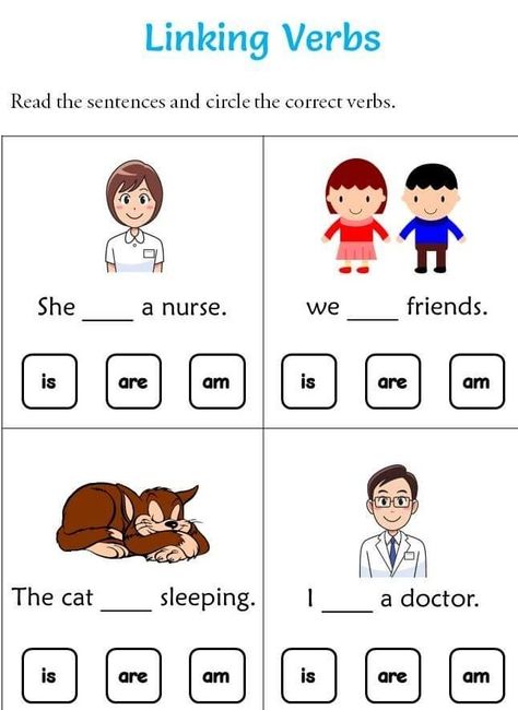 Linking Verbs Worksheet, Eng Grammar, Verbs Activities, Verbo To Be, Teaching Cursive, Linking Verbs, Helping Verbs, Grammar For Kids, English Activities For Kids