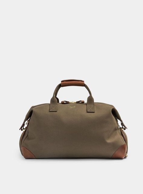 Bennett Winch Olive Weekender Bag | OPUMO Bennett Winch, Ally Capellino, Mens Bag, Leather Holdall, Weekender Bags, Sustainable Accessories, Holdall Bag, Leather Weekender Bag, Leather Weekender