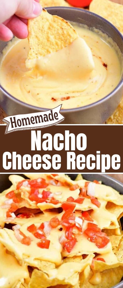 Homemade Nacho Cheese is incredibly easy to make with just a few simple ingredients! In just about 15 minutes with easy to follow steps, you’ll have your own completely customizable cheese dip for your tortilla chips. No store-bought jar of artificially tasting cheese can compare with the real deal! Recipes Using Fiesta Nacho Cheese Soup, Nacho Dip Recipes, Nacho And Cheese, Cheese Sauce Nachos, Cheese Sauce For Nachos, Nacho Cheese Dip Recipe, Nacho Cheese Recipe, Homemade Cheese Dip, Homemade Nacho Cheese