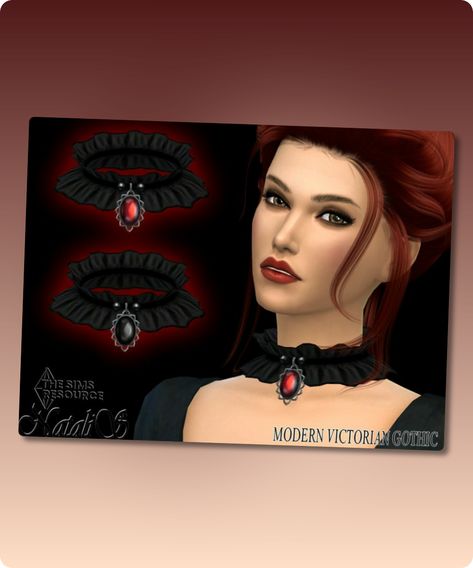 Sims 4 Accessory CC: Modern Victorian Gothic Frill Choker By Natalis Sims 4 Cc Victorian Accessories, Sims 4 Choker, Sims Aesthetic, Folk Victorian, Sims 4 Cc Download, Victorian Accessories, Summer Hats Beach, Model Nails, Necklace Gothic