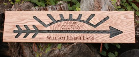 Mountain View Wood Works - they make the best Arrow of Light plaques...great service too! Weblos Scouts, Arrow Display, Arrow Of Light Plaque, Arrow Of Light Ceremony, Arrow Of Light Award, Blue And Gold Banquet, Arrow Of Light, Cub Scouts Bear, Arrow Of Lights