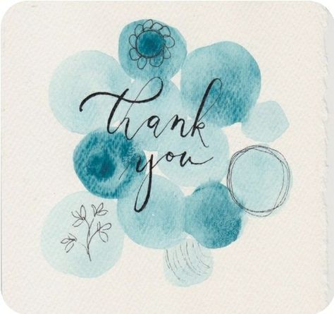 Thank You Card Design Watercolor, Thank You For Project, Hand Lettered Thank You Cards, Watercolor Backgrounds For Cards, Watercolour Thank You Cards Handmade, Water Colour Thank You Card, Ideas For Thank You Cards, Cute Diy Thank You Cards, Easy Watercolor Thank You Cards