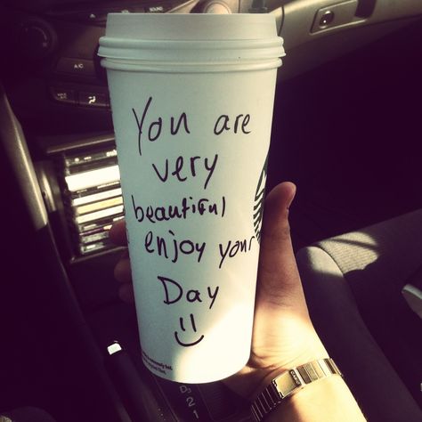 Starbucks cute Cute Messages, Starbucks Coffee, Coffee Addict, You Are Beautiful, Talenti Ice Cream, Picture Quotes, A Coffee, Coffee Cup, Just In Case