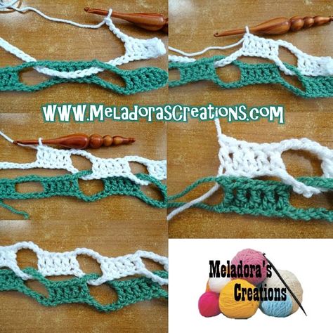 Stitch Collage, Crochet Bracelet Pattern, Double Weave, Crochet Mandala Pattern, Crochet Bracelet, Scarf Crochet Pattern, Crochet Stitches Tutorial, Crochet Instructions, Crochet Diagram