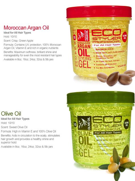 OLIVE OIL & MOROCCAN  ARGAN OIL ECO STYLER GELS Eco Gel Natural Hair Curls, Eco Gel, Eco Styler Gel, Natural Hair Haircuts, Natural Hair Shampoo, Hair Care Remedies, Hair Growing Tips, Natural Hair Care Tips, Moroccan Argan Oil