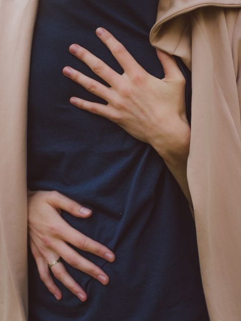 Intimate Hands Reference, Physical Touch Photography, Hand Holding Fabric Reference, Physical Touch Art, Hand On Stomach, Hug Hands, Hug Tattoo, Hands Hugging, Women Holding Hands