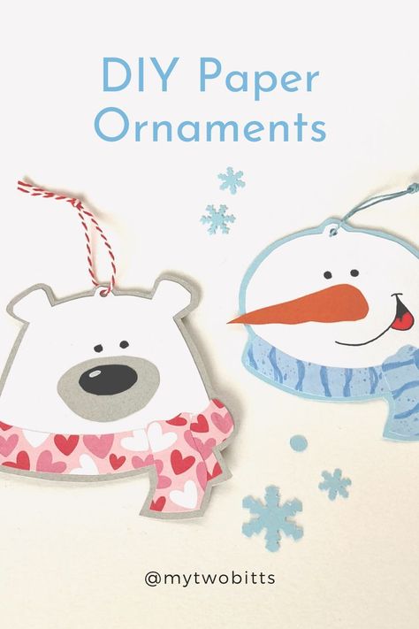 Polar Bear Ornaments Diy, Diy Paper Christmas Ornaments, Christmas Ornaments Kids, Polar Bear Ornaments, Paper Christmas Ornaments, Christmas Crafts For Kids To Make, Kids Christmas Ornaments, Ornament Diy, Cute Polar Bear