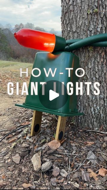 Mary Beth Wilhelm on Instagram: "DIY giant set of string lights! 🤩 Looking for an outdoor Christmas display that will make a huge impact? These oversized Christmas lights are it!!!!!🎄  I wouldn’t call this the cheapest DIY I’ve ever shared 😅 but here are the materials used if you decide to recreate! (I’ve also linked everything including the oversized ornaments in my @shop.ltk in my bio)  The original DIY comes from Paige Hemmis for the @hallmarkchannel in 2016  Materials used:  8 6 ft adhesive foam piping  Outdoor LED string lights (ONLY USE LED. THEY WILL NOT PRODUCE HARMFUL HEAT!) Small trash bin to make giant plug  1 piece of birch wood to make the base of plug 2 pieces of birch wood for the prongs Gold and black acrylic paint for the birch wood prongs (you can also cut circle holes Oversized Christmas Lights, Outdoor Christmas Display, Diy Christmas Yard Decorations, Giant Christmas Ornaments, Oversized Ornaments, Outdoor Christmas Decorations Yard, Diy Christmas Lights, Led String Lights Outdoor, Christmas Props