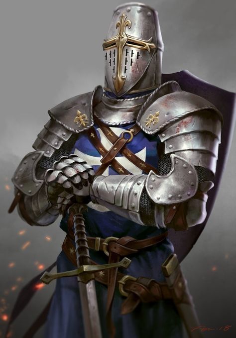 ArtStation - Knights Temple Knights, Hair Bleach, Knight Tattoo, Half Elf, Crusader Knight, Cream Hair, Armadura Medieval, Knight Art, Knight Armor