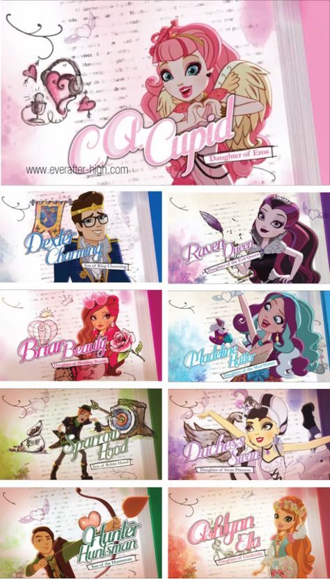 Ever After High Personajes, Ever After High Names, Ever After High Characters, Dexter Charming, Cartoon Art Prints, Ever After High Rebels, Hearts Day, Lizzie Hearts, High Characters