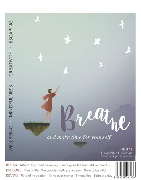 Breathe magazine cover - school excercise School Magazine Cover Design Creative, School Magazine Cover Design, Magazine Cover Design Creative, School Magazine Cover, Breathe Magazine, School Magazine, Magazine Cover Design, Mind Over Matter, Design Creative