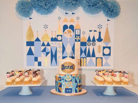 It's a Small World 1st Birthday Party | CatchMyParty.com Small World Cake, Small World Birthday Party, Mission Prep, Its A Small World, Unique Party Themes, It’s A Small World, Disneyland Birthday, Second Birthday Ideas, Disney Baby Shower