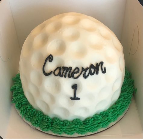 Golf Theme First Birthday Smash Cake, Masters Themed First Birthday Cake, Golf Themed Smash Cake Photoshoot, Golf Ball Birthday Cake, First Birthday Masters Theme, Hole In One First Birthday Smash Cakes, Golf Themed First Birthday Cake, Golf Themed Smash Cake, Masters Birthday Cake