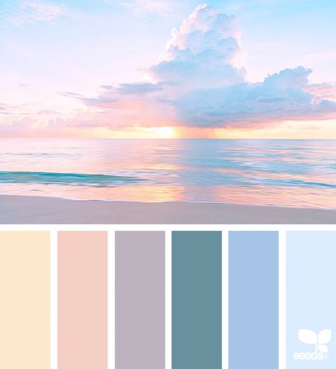 Heavenly Hues Design Seeds Color Palette, Seeds Color Palette, Peach Color Palettes, Today's Inspiration, Sunset Color Palette, Seeds Color, Color Schemes Colour Palettes, Pastel Colour Palette, Design Seeds