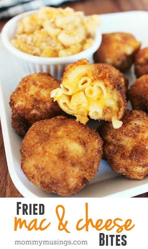 I don’t know about you, but I love party appetizers! It doesn’t matter what the occasion is, I’m always up for bite-sized party food— and if I’m being completely honest, the unhealthier the better! Parties are no time to count calories! One of my favorite appetizer recipes is for Fried Macaroni & Cheese Bites — yes, you … Macaroni Cheese Bites, Bake Mac, Fried Macaroni And Cheese, Fried Macaroni, Cheese Bites Recipe, Fried Mac And Cheese, Mac And Cheese Bites, Cheese Appetizer, Yummy Bites