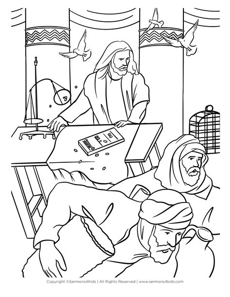 Jesus cleans the temple #childrenssermon #Sundayschool #kidmin #childrenschurch #childrensmessage #Sundayschoollesson #Biblelesson Cleansing The Temple, Temple Coloring Page, Jesus Cleanses The Temple, Church Youth Activities, Sermons For Kids, Church Bulletins, Childrens Sermons, Jesus Teachings, Church Youth