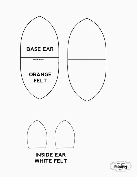 Fox Ears Template, Chipmunk Ears Diy, Squirrel Ears Diy, Alvin And The Chipmunks Ears Diy, Chipmunk Ears Headband Diy, How To Make Animal Ears Headbands, Diy Fox Ears, Diy Fox Ears Headband, Construction Paper Diy