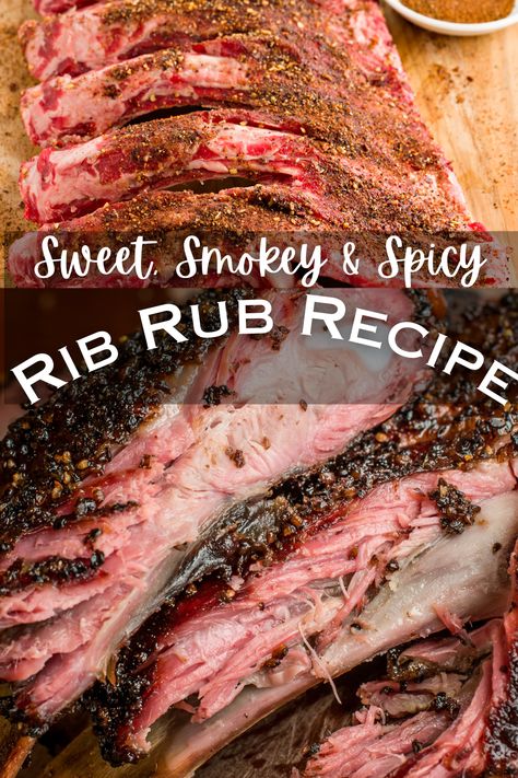 Dry Rubs For Pork Ribs, Smoked Rib Rub Recipe, Beef Rib Dry Rub Recipe, Rib Fest Party Ideas, Ribs Seasoning Rubs, Mustard Ribs Recipe, Pork Ribs In Smoker, Rib Rubs For Smoker, Famous Daves Rib Rub Recipe