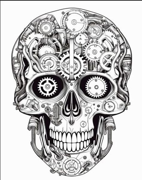 5 printable steampunk themed skulls coloring pages. Thanks for looking, and please see my other coloring pages and listings! :-) Skulls Coloring Pages, Coloring Pages Halloween, Steampunk Coloring, Skull Coloring, Steampunk Skull, Free Adult Coloring Printables, Coloring Printables, Skull Coloring Pages, Adult Colouring Printables