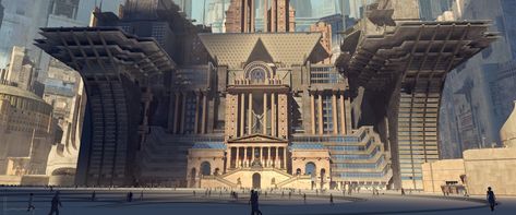 Library Concept Art, Foundation Tv Series, Library Concept, Scene Setting, Egypt Concept Art, Sci Fi City, Art Final, Setting Inspiration, Weta Workshop