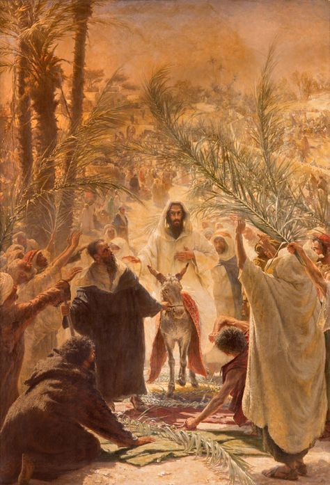 Cristo Re, Happy Palm Sunday, Triumphal Entry, Istoria Artei, Jesus Christ Art, Bible Pictures, Palm Sunday, Biblical Art, Holy Week