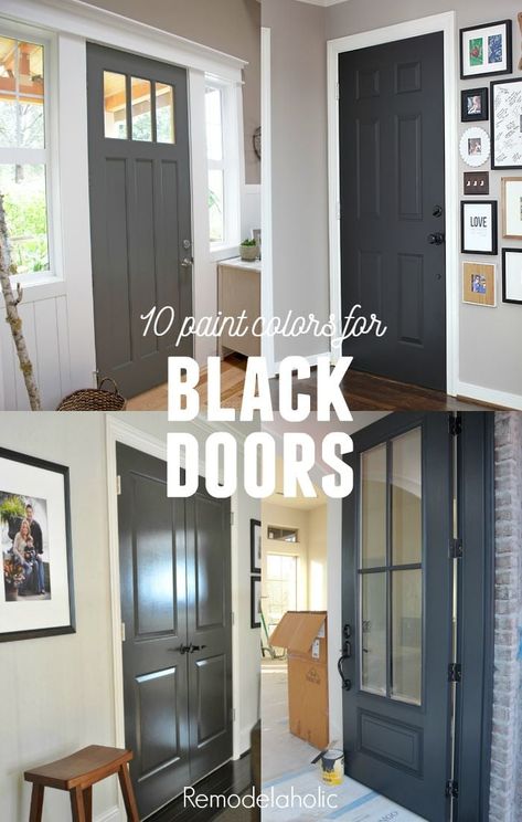 Painting your interior doors black gives your home a whole new style, and it's an inexpensive update. Here are 10 black and dark gray paint colors to consider.