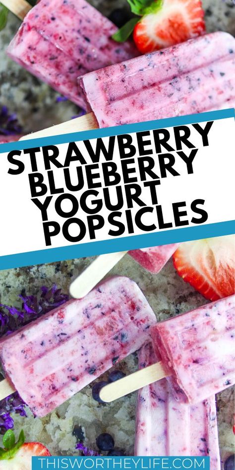 Blueberry Yogurt Popsicles, Popcicles Recipes, Summer Popsicle Recipes, Yogurt Popsicle Recipes, Fruit Popsicle Recipes, Easy Popsicle Recipes, Homemade Fruit Popsicles, Healthy Popsicle Recipes, Easy Popsicles