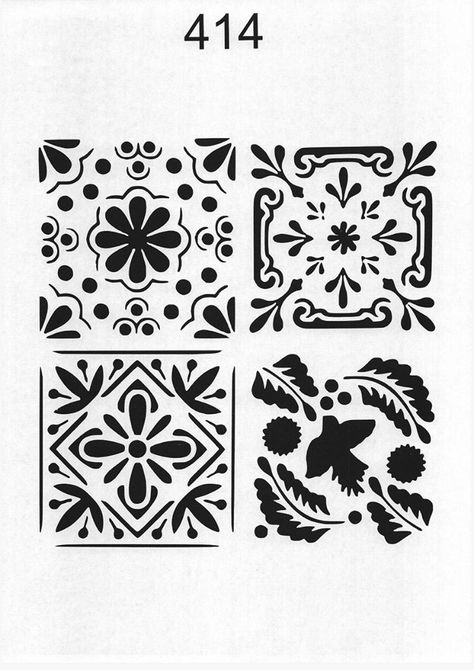 Tile Tattoo Design, Mexican Tile Tattoo, Black And White Spanish Tile, Spanish Tile Tattoo, Talavera Tattoo, Tile Tattoo, Portugal Tattoo, Talavera Pattern, Spanish Pattern