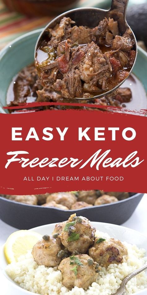 Keto Frozen Meals, Make Ahead Keto, Low Carb Freezer Meals, Keto Freezer Meals, Meal Plan Keto, Keto Guide, Keto Diet List, Healthy Freezer Meals, Freezer Meal Prep