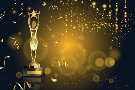 Figurine Award Realistic Background Golden Awards, Success Poster, Realistic Background, Military Awards, Christian Illustration, Love Wallpaper Download, Star Illustration, Awards Night, Night Background