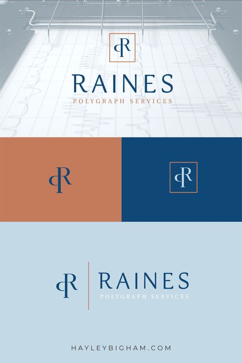 When we thought about the overall design, we wanted something simple, bold, but also trusting. We chose to go with a customized serif font and an open monogram. For his colors, blue was a must for being a trusting, reliable, and approachable. Then we brought in an ice blue and bold rust color to complete the winter color palette. Law Firm Color Palette, Trust Color Palette, Trust Logo, Law Firm Logo, Marketing Inspiration, Winter Color Palette, Graphic Design Agency, Creative Stationery, Consulting Logo