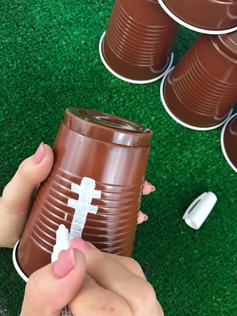 Football Pool Party, Football Party Decorations, Football Baby Shower, Varsity Cheer, Football Cups, Party Decor Ideas, Sports Theme Birthday, Sports Birthday Party, Pool Fun