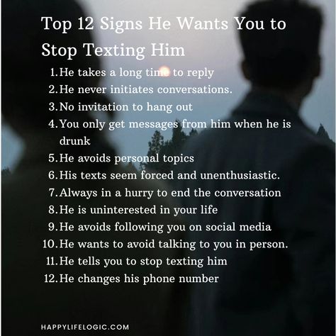 Explore the most prominent signs he wants you to stop texting him and avoid trying to maintain a relationship with someone that clearly doesn't like you. Signs He Likes You, Stop Texting Him, Questions To Get To Know Someone, I Deserve Better, Getting To Know Someone, 12 Signs, Meaningful Conversations, Deserve Better, Waiting For Him