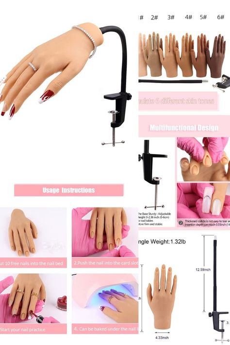 Nail Pratice Training Hand for Acrylic Nails with Stand Bracket,Soft Silicone Maniquin Hand, Flexible Bendable Nail Practice Fake Hand for Nails Art Practice Tool, #AD, ##Tool, #advertisement, #Bracket, #Pratice, #Training Healthy Practices, Nail Practice, Diy Makeup Remover, Diy Beauty Treatments, Nail Care Routine, Skin Care Steps, Strong Nails, Healthy Nails, Personal Hygiene