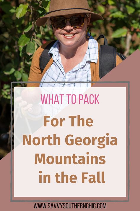 Learn all about where to go and what to wear on a North Georgia fall mountain getaway. Fall outfits for Georgia. Don't get over zealous with the sweaters and scarves. Think in terms of layers. Keep reading for more tips on what to pack for a North Georgia mountain trip. Mountain Chic Fashion Fall, Georgia Fall Outfits, Outfits For Mountain Trip Fall, Weekend In The Mountains Outfit Fall, Mountain Getaway Outfit Fall, Fall Mountain Outfit, Mountain Vacation Outfits, Gatlinburg Fall, Fall Vacation Outfits