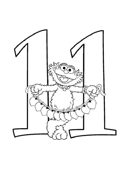 21 Easy To Learn Number Coloring Pages For Your Little Ones Sesame Street Coloring Pages, Funny Numbers, Free Printable Numbers, Free Printable Activities, Number 11, Printable Numbers, Learning Numbers, Free Printable Coloring, Free Printable Coloring Pages