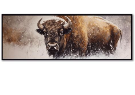 PRICES MAY VARY. HD picture photos printed on canvas with rich colors and thick, high quality canvas creating the look and feel of original nature and masterpieces. The American Bison is wild and masculine, and we can proudly display this work when friends come to our home. Bison art can bring more inspiration to your room These nature-inspired prints add some wild beauty to your rOur bison prints are printed on high quality canvas, unframed and ready to be hung on the wall using poster holders, Buffalo Pictures, Bison Print, Bison Art, Wall Art Winter, Office Canvas, Picture Poster, American Bison, Wild Beauty, Art Winter