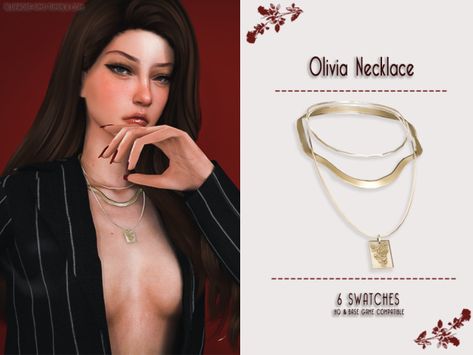 March Collection  New Meshes All lods All maps Custom thumbnail Compatible with HQ and Base Game Maya Belt Dress - Patreon... Olivia Necklace, Black Simmer, Sims Stories, Sims 4 Download, Sims 4 Dresses, The Sims 4 Download, Sims Hair, Belt Dress, Sims 4 Cc Finds