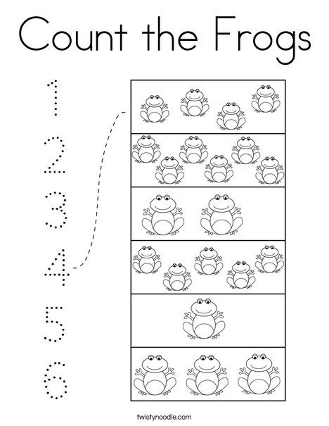 Count the Frogs Coloring Page - Twisty Noodle Reptile Worksheets Free Printable, Frog Counting Preschool, Frog Kindergarten Activities, Frog Math Activities For Preschool, Prek Frog Activities, Pond Worksheets Preschool, Frogs Activities Preschool, Frog Worksheets Preschool, Frog Preschool Craft