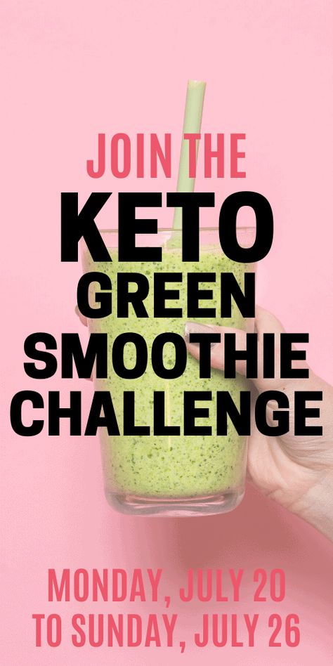 The Keto Green Smoothie Challenge (Monday, July 20 to Sunday, July 26) will feature a private Facebook group, daily check-ins, and an inspiring group atmosphere! It includes keto breakfast, keto lunch, keto dinner, and keto snack recipes! Keto Juice, Keto Cleanse, Keto Green Smoothie, Keto Snack Recipes, 7 Day Cleanse, Lunch Keto, Keto Green, Green Smoothie Diet, Green Smoothie Challenge