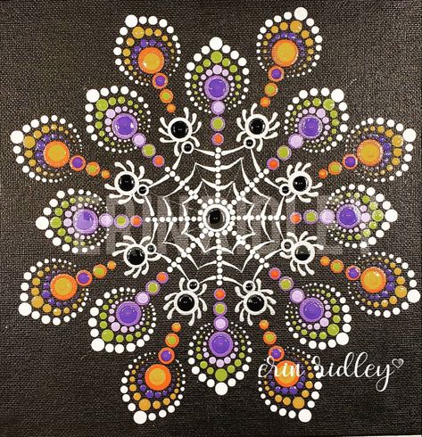 The Itsy Bitsy Spider, Mandala Tutorial, Itsy Bitsy Spider, Mandala Rock Art, Spider Halloween, Mandala Stencils, Simple Mandala, Color Pictures, Halloween Pattern