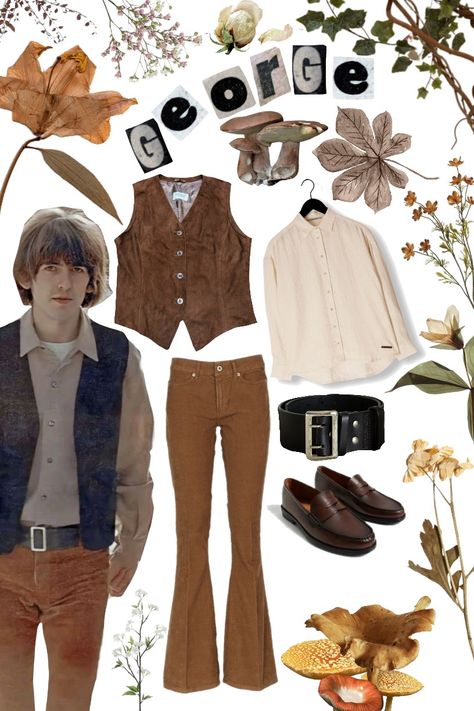 George Harrison inspired outfit 🍂 George Harrison Outfit Ideas, Outfits Inspired By The Beatles, Beatles Concert Outfit, Beatles Aesthetic Outfit, The Beatles Inspired Outfits, The Beatles Outfit Ideas, George Harrison Outfit, George Harrison Style, Beatles Inspired Outfits