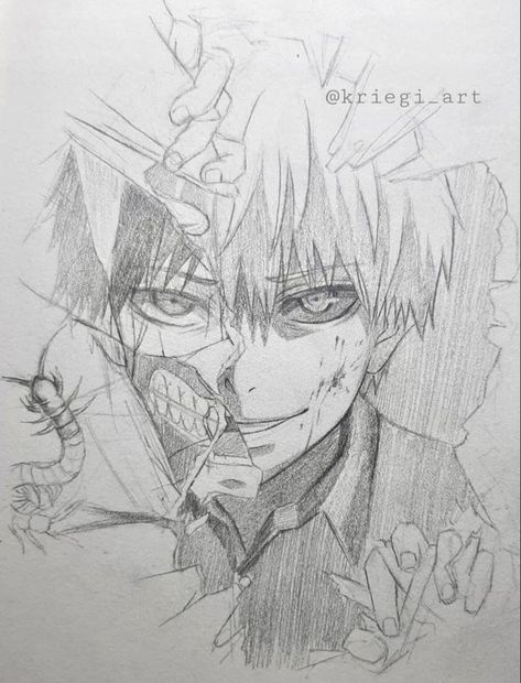 Tokyo Ghoul Drawing Sketch, Ken Kaneki Sketch, Tokyo Ghoul Sketch, Kaneki Drawing, Sketches For Beginners, Easy Sketches For Beginners, Tokyo Ghoul Drawing, Easy Sketches, Beautiful Pencil Drawings