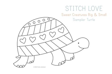 9 Free Embroidery Sampler Patterns Turtle Embroidery, Cute Embroidery Patterns, Ribbon Embroidery Kit, Simple Embroidery Designs, Embroidery Sampler, Name Embroidery, Turtle Pattern, Embroidery Transfers, Cute Embroidery