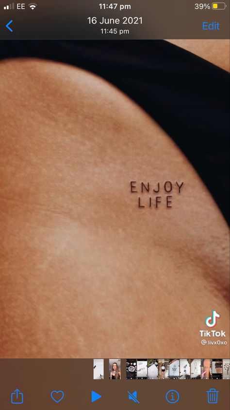 Enjoy Life Tattoo, Life Tattoos, Enjoy Life, Tatting, Tattoos, Nails