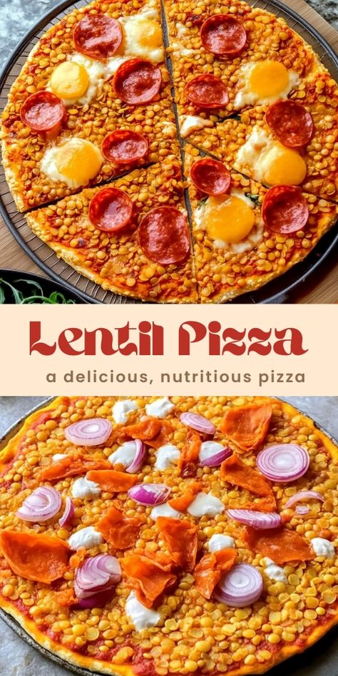 Gluten-Free Red Lentil Pizza Recipe  Ingredients Pizza Crust: 5.3 oz | 150 g | ¾ cup red lentils 1 tsp psyllium husk or flaxseed 1 tbsp oil 4 oz | 120 ml | ½ cup water 1 tsp dried herbs ½ tsp garlic powder Salt to taste  #Lentil #Pizza Lentil Pizza, Psyllium Husk, Red Lentils, 15 Minute Meals, Dried Herbs, Recipe Ingredients, Flaxseed, Red Lentil, Pizza Recipe