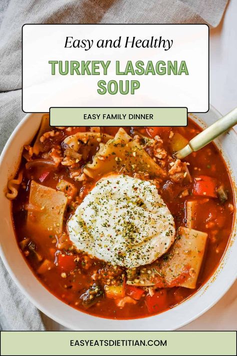 Turkey Lasagna Soup Healthy Slow Cooker Lasagna Soup, Healthier Lasagna Soup, Easy Crockpot Recipes With Few Ingredients, Turkey Lasagna Soup, Loaded Lasagna, Healthy Fall Soup Recipes, Middle Eastern Lentil Soup, Zesty Quinoa Salad, Healthy Lasagna